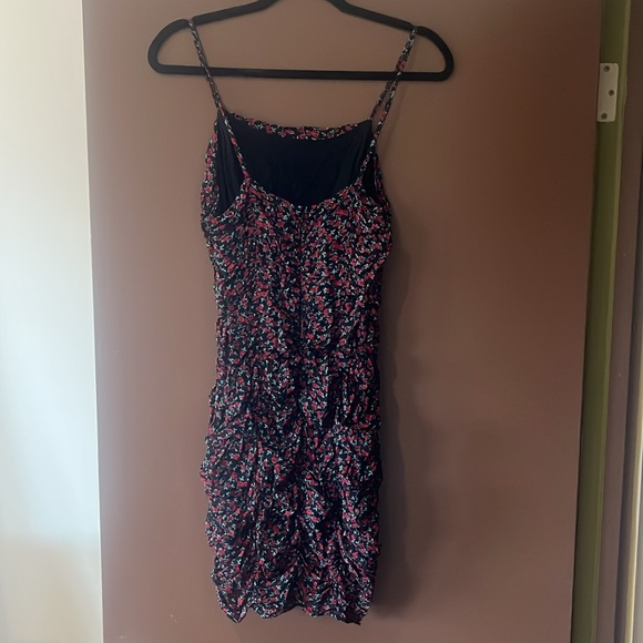 REFORMATION Floral Rose Print Ruched Mini Dress - Picture 9 of 10